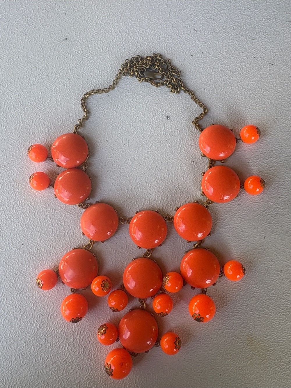 Orange Statement Bib Necklace - Women Jewelry